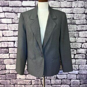 Carriage Gray 1 Button Long Sleeve Jacket Size 16